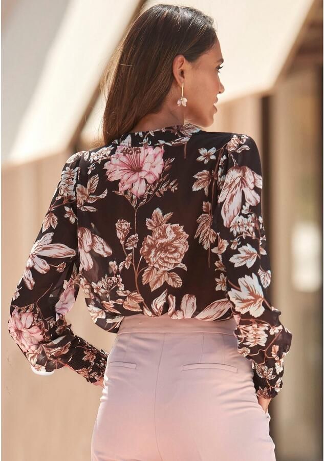 Lascana Chiffon blouse met bloemenprint en v-hals damesblouse elegant-chic - Foto 5