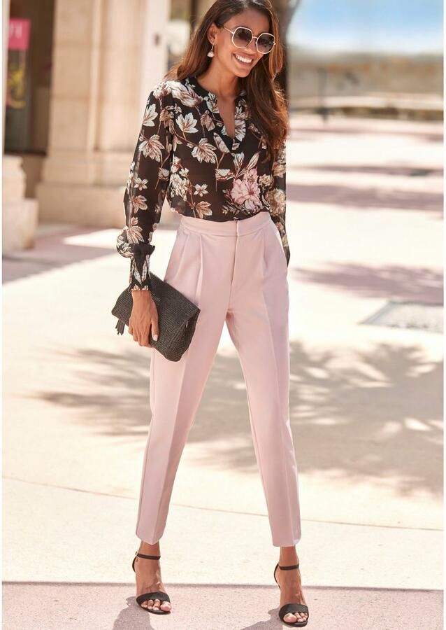 Lascana Chiffon blouse met bloemenprint en v-hals damesblouse elegant-chic - Foto 2