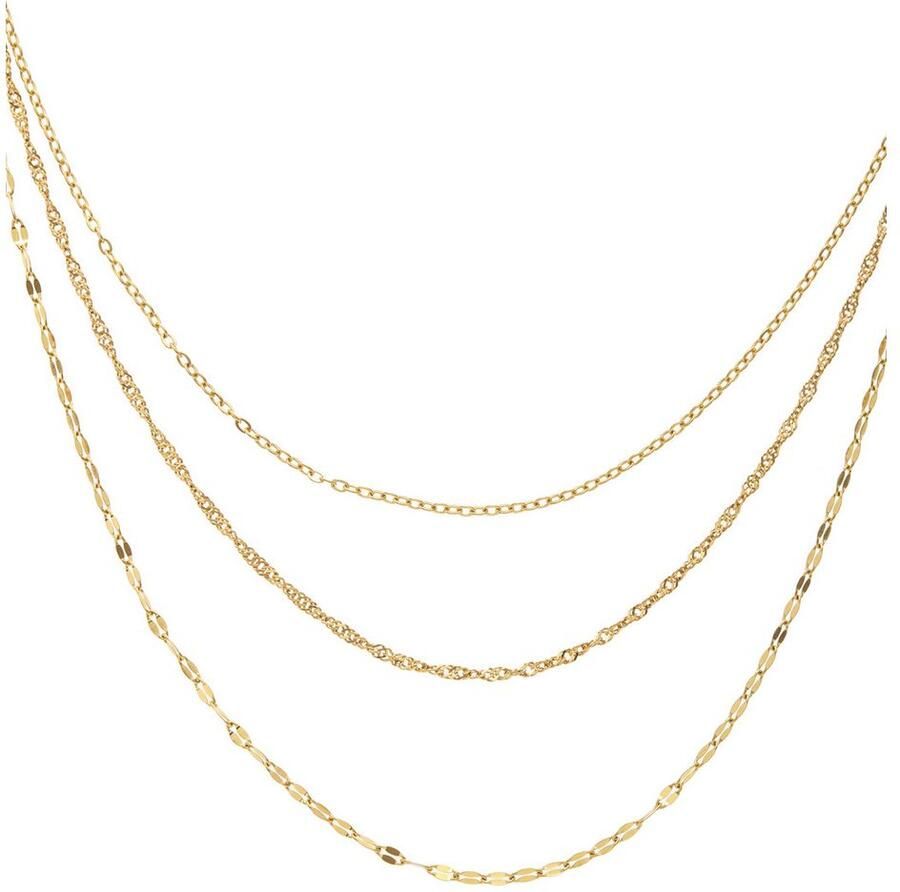 Lascana Collier 3-laags ketting Fijne kettingen met goudkleurige coating