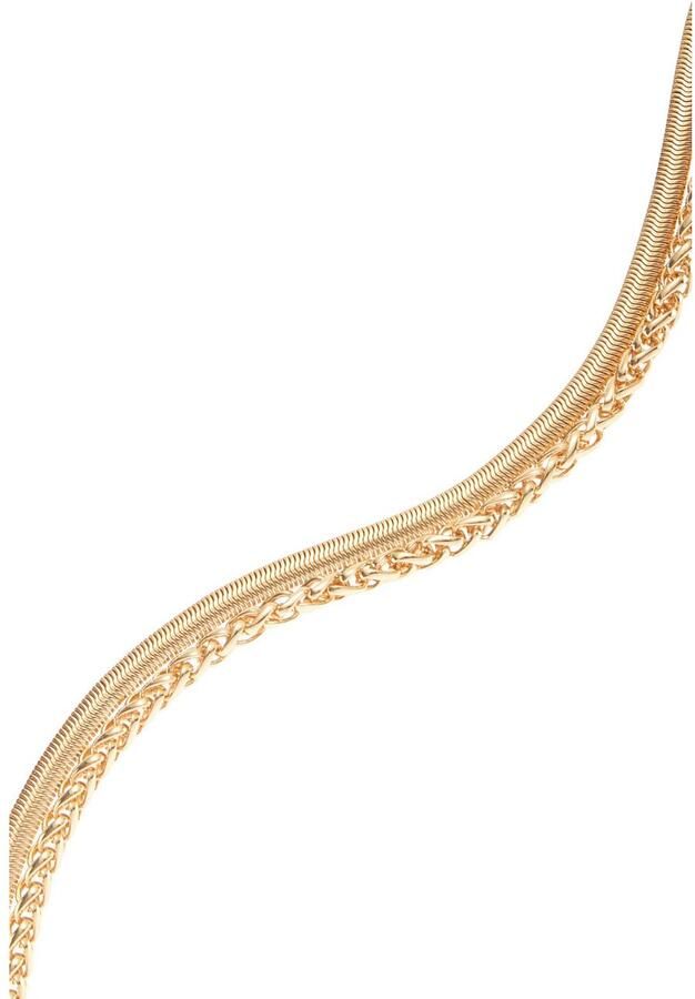 Lascana Collier Laagketting 2-rijige ketting slangketting en vlechtketting in laaglook - Foto 2