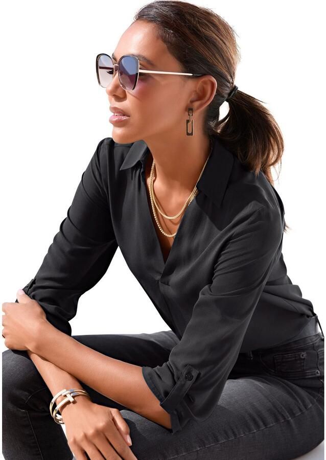 Lascana Collier Laagketting 2-rijige ketting slangketting en vlechtketting in laaglook