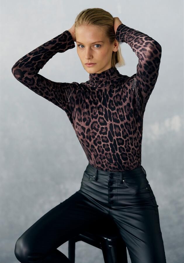 Lascana Colshirt met dierenprint jersey shirt modieus basic - Foto 5