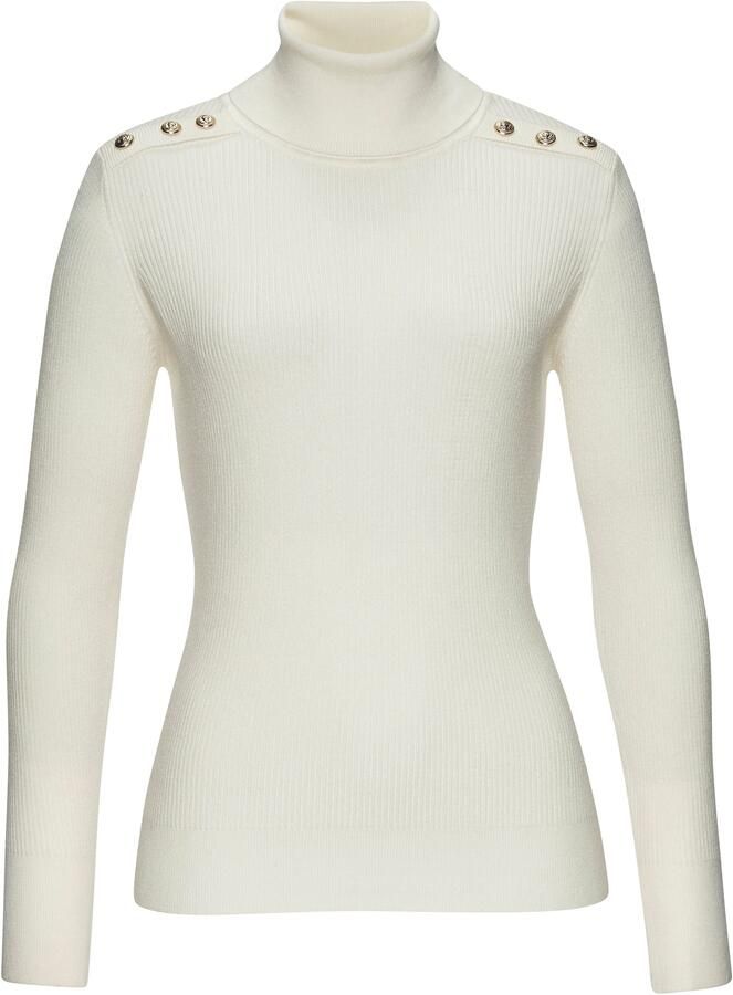 Lascana Coltrui met sierknopen op de schouders gebreide shirt figuuraccentuerend modieus - Foto 4