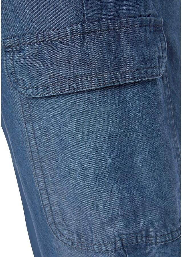 Lascana Comfortbroek in een denimlook met cargozakken lichtgewicht en luchtig - Foto 2