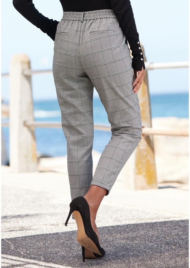 Lascana Comfortbroek met elastische tailleband achter stofbroek met zakken business-look - Foto 2