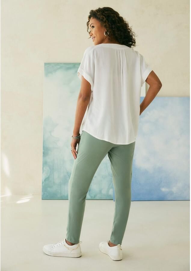 Lascana Comfortbroek van gladde jerseykwaliteit lichte zomerbroek met zakken kreukvrij - Foto 3