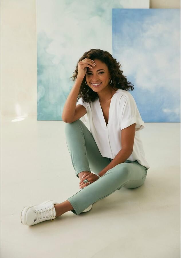 Lascana Comfortbroek van gladde jerseykwaliteit lichte zomerbroek met zakken kreukvrij - Foto 4