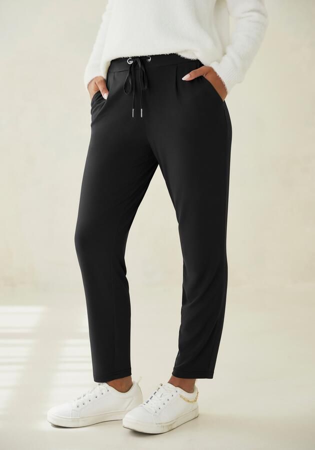 Lascana Comfortbroek van gladde jerseykwaliteit lichte zomerbroek met zakken kreukvrij - Foto 6