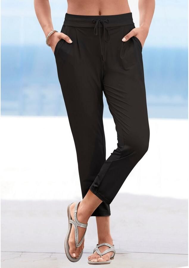 Lascana Comfortbroek van gladde jerseykwaliteit lichte zomerbroek met zakken kreukvrij - Foto 4