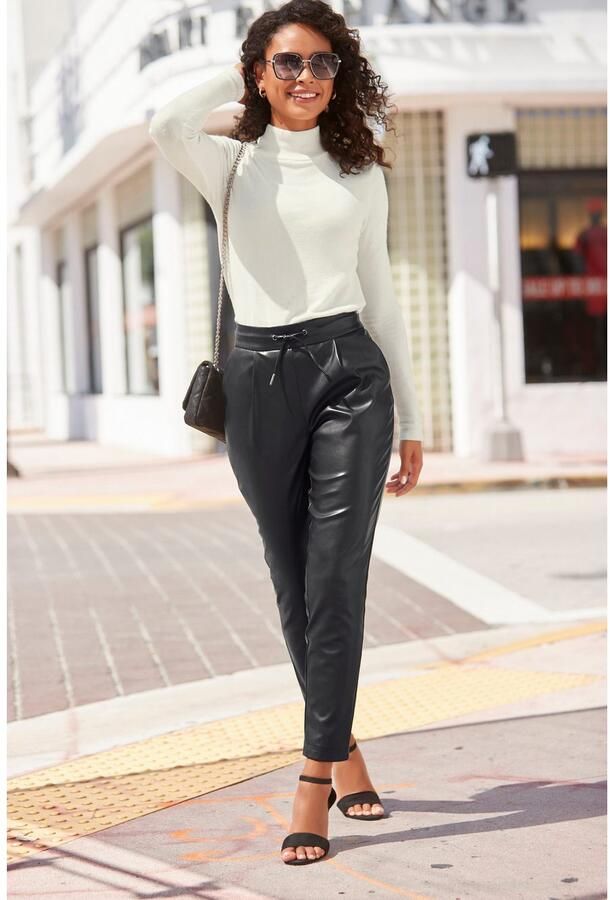 Lascana Comfortbroek van imitatieleer comfortabele stofbroek elegant-chic - Foto 10