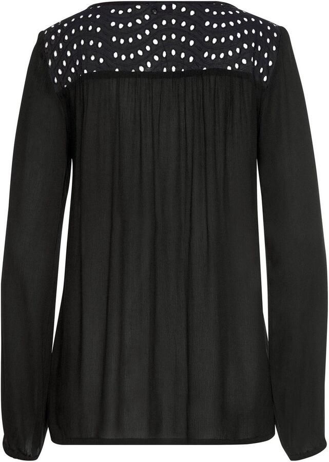 Lascana Crêpe-blouse met geborduurde oogjes damesblouse losse pasvorm