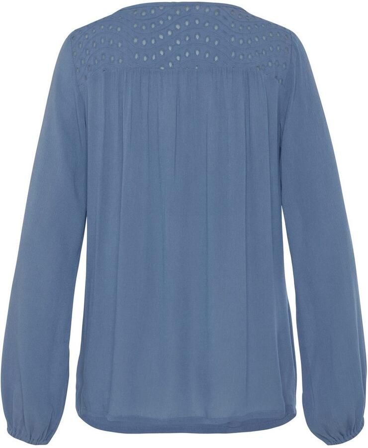 Lascana Crêpe-blouse met geborduurde oogjes damesblouse losse pasvorm
