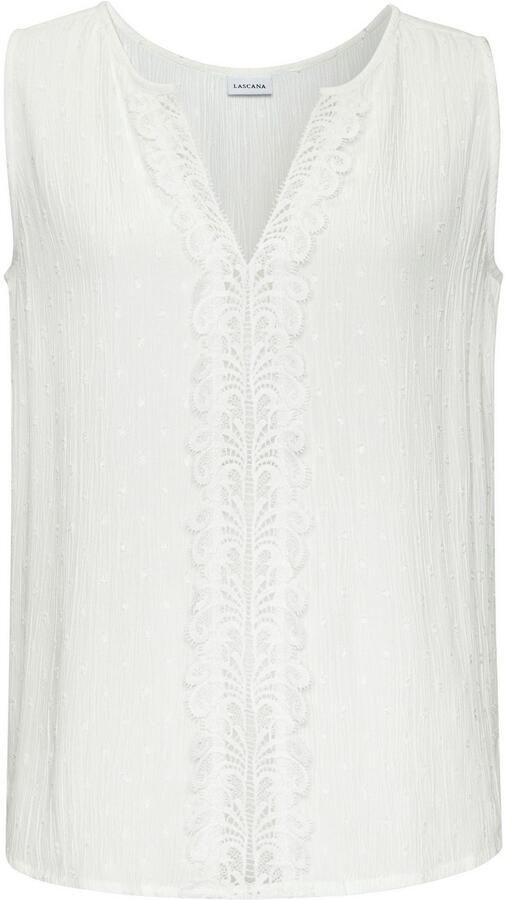 Lascana Crêpe-blouse met kanten beleg voor - Foto 6