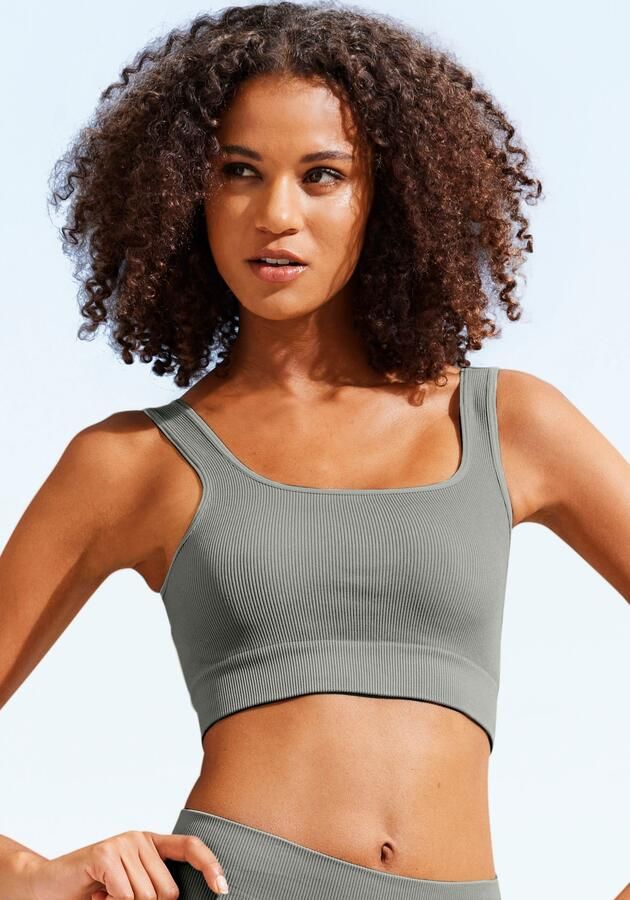 Lascana Crop-top Seamless Top Naadloos top met ribstructuur - Foto 8
