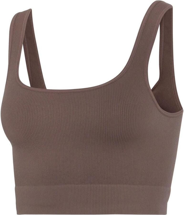 Lascana Crop-top Seamless Top Naadloos top met ribstructuur