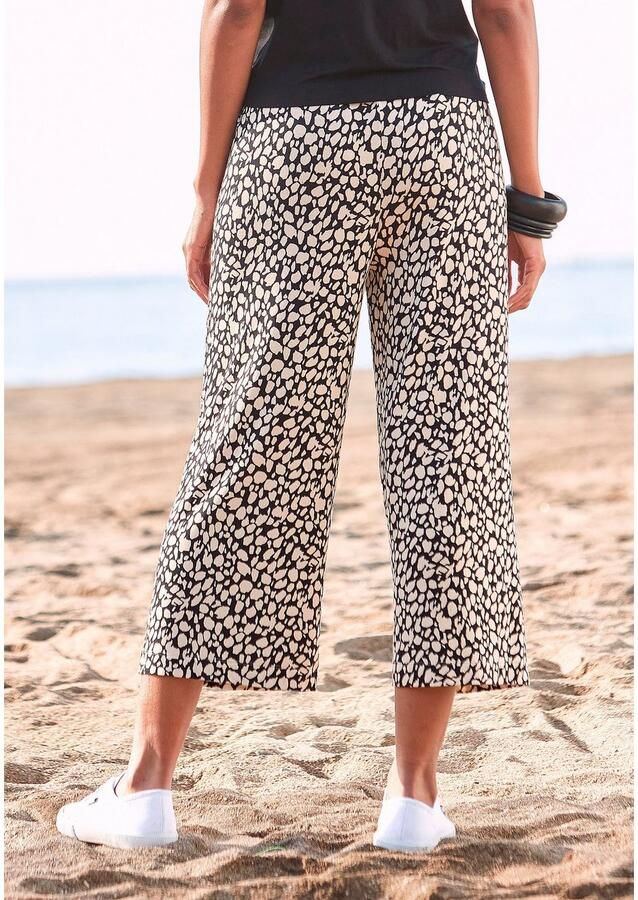 Lascana Culotte en all-over print 7 8 lengte elastische tailleband zomerbroek (Met een bindceintuur) - Foto 2
