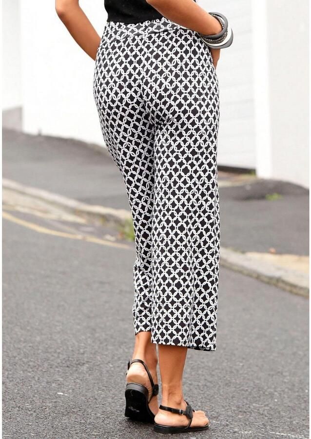 Lascana Culotte met all-over print 7 8 broek jersey broek (Met een bindceintuur) - Foto 3