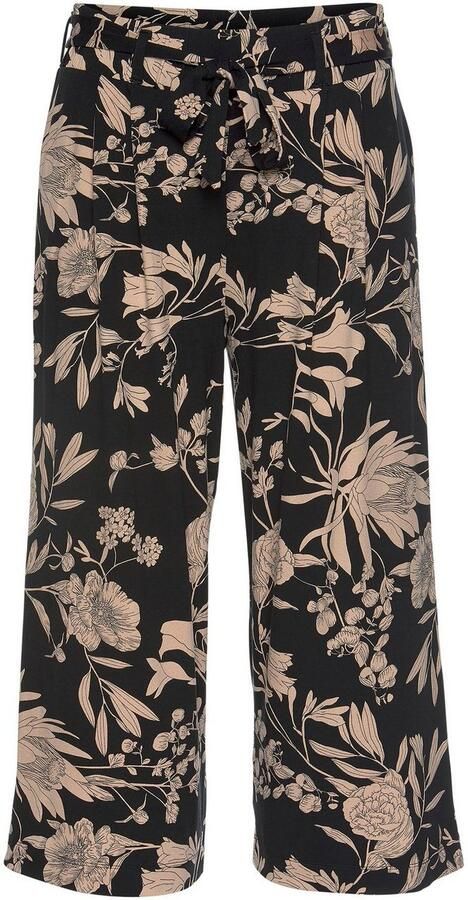Lascana Culotte met bloemenprint stoffen broek stretch (Met een bindceintuur) - Foto 9