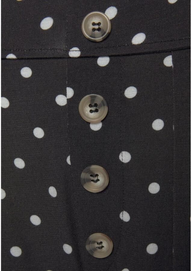 Lascana Culotte met stippenprint en zakken elastische tailleband 7 8 broek jersey broek - Foto 2