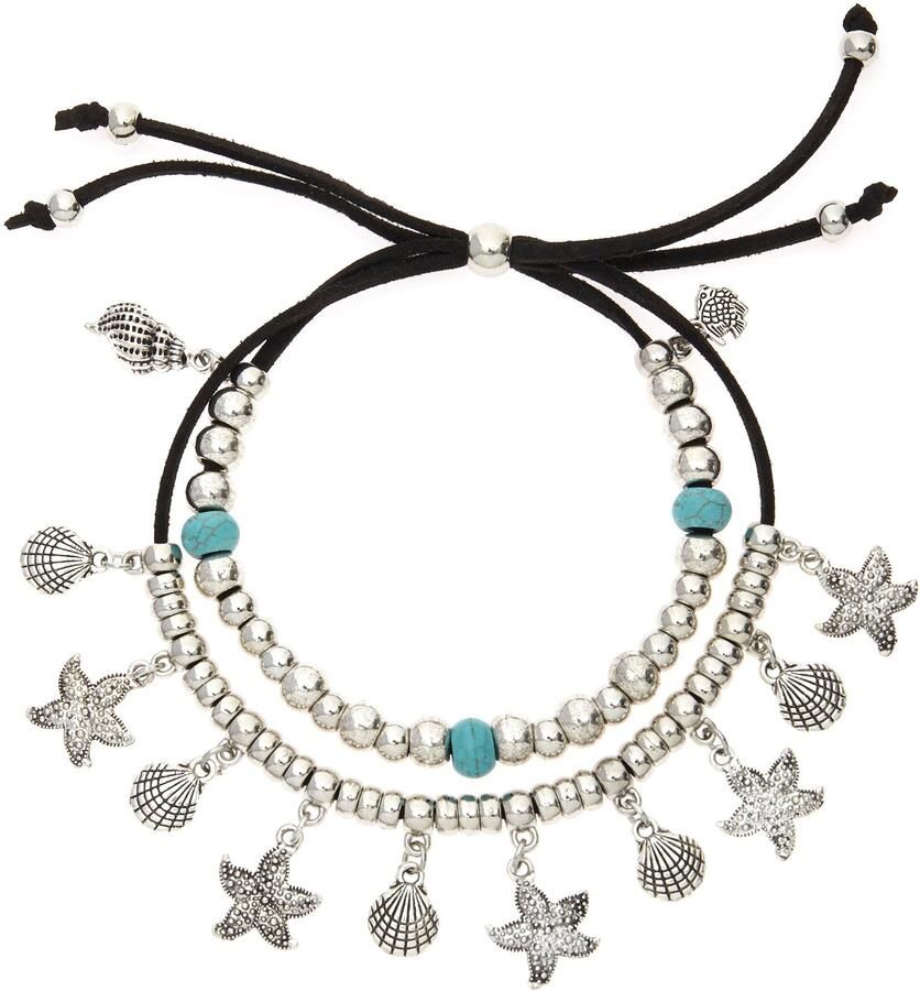 Lascana Enkelkettinkje met hanger In Layer Look 2-rijige enkelband met schelpvormige hanger - Foto 4