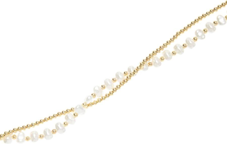 Lascana Enkelkettinkje met imitatie zoetwaterparels enkelketting-armband enkelketting set