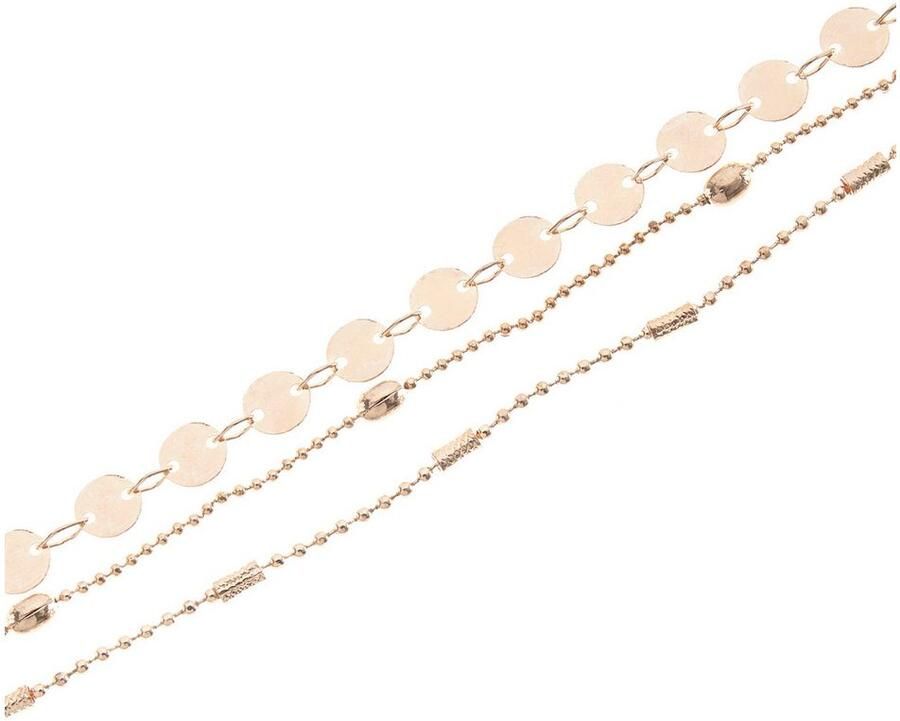 Lascana Enkelkettinkje met kleine schijfjes enkelketting-armband enkelkettingen set