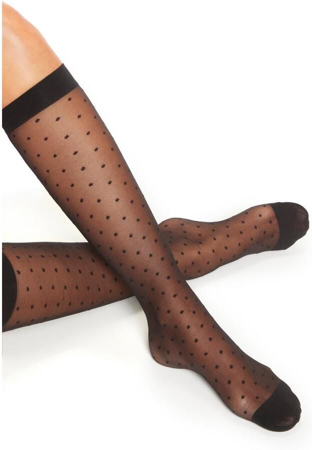 Lascana Fijne kniekousen met kleine stippen ontwerp (set 3 paar) - Foto 2