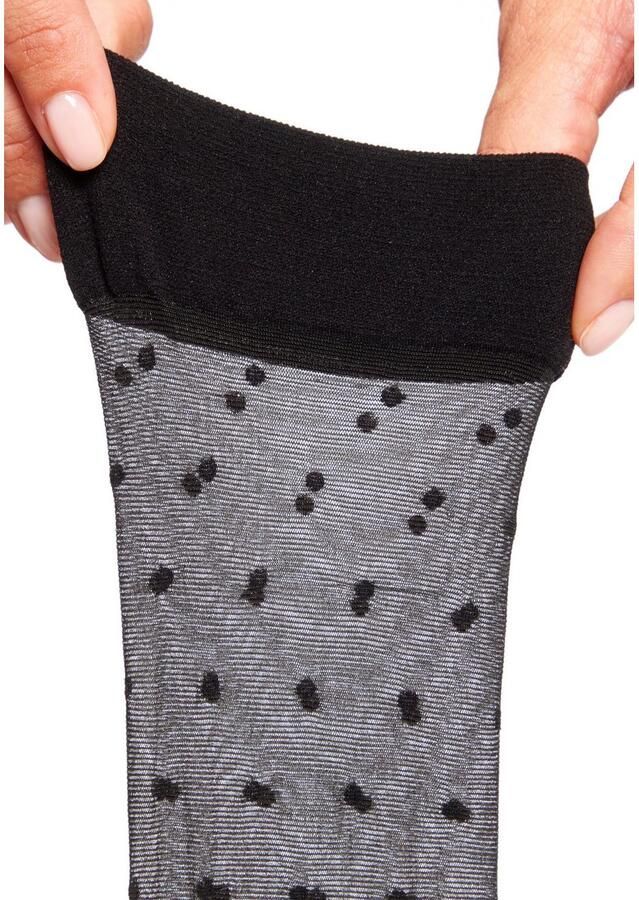 Lascana Fijne kniekousen met kleine stippen ontwerp (set 3 paar)