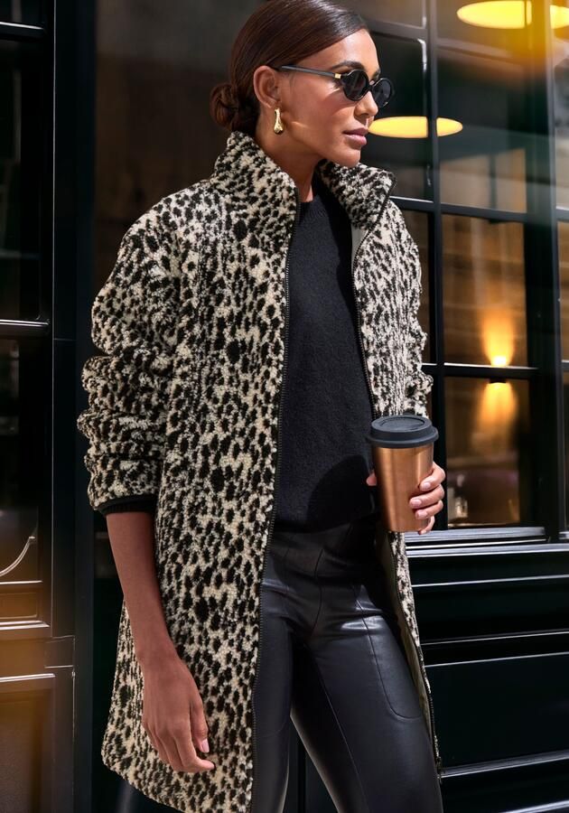 Lascana Fleecejack in luipaardpatroon in zachte fleece kwaliteit - Foto 6