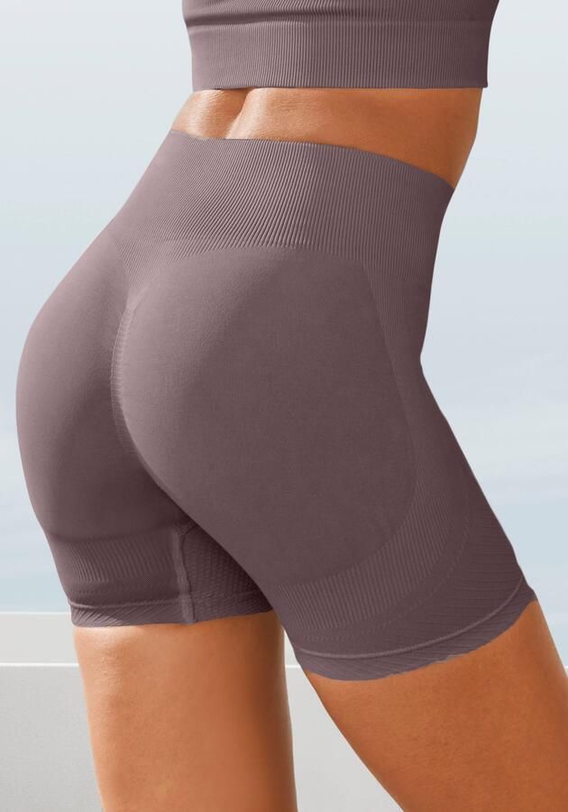 Lascana Functionele short Po Push Up met ribstructuur en shaping-effect sportshorts - Foto 6