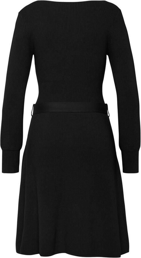 Lascana Gebreide jurk en v-hals herfst-winterjurk casual-elegant (Met een bindceintuur) - Foto 4