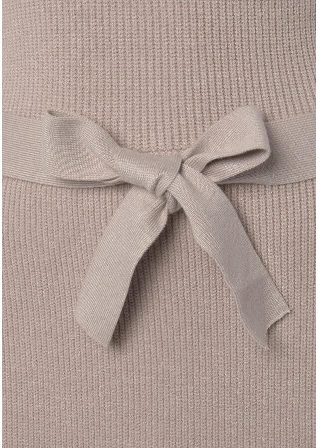 Lascana Gebreide jurk en v-hals herfst-winterjurk casual-elegant (Met een bindceintuur)