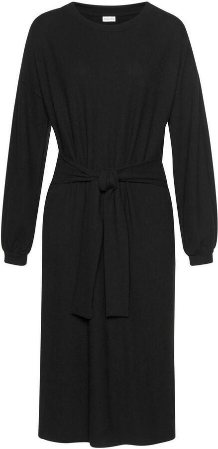 Lascana Gebreide jurk Loungejurk met tailleband loungewear - Foto 6