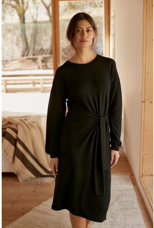 Lascana Gebreide jurk Loungejurk met tailleband loungewear - Foto 4