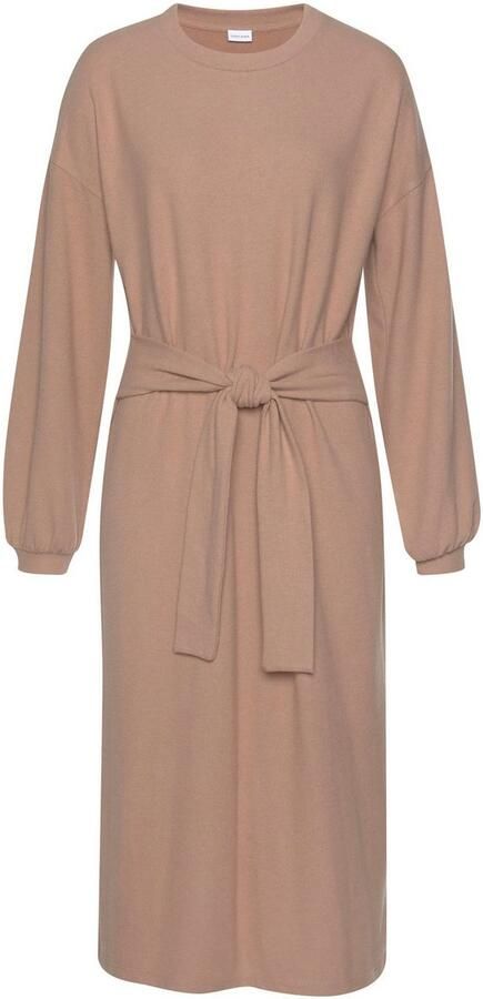 Lascana Gebreide jurk Loungejurk met tailleband loungewear - Foto 5