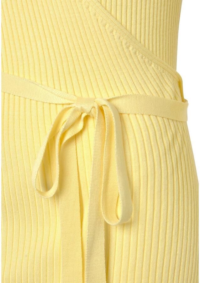 Lascana Gebreide jurk -Loungejurk Wikkeljurk met tailleband loungewear - Foto 2