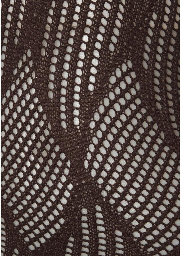 Lascana Gebreide jurk met ajourpatroon transparante strandjurk elegant