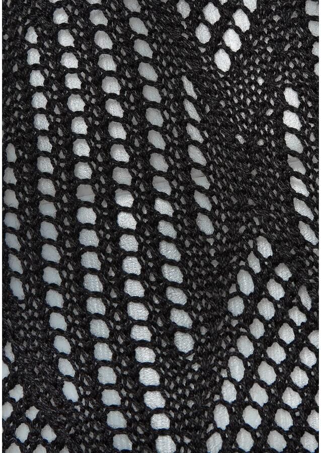 Lascana Gebreide jurk met ajourpatroon transparante strandjurk elegant