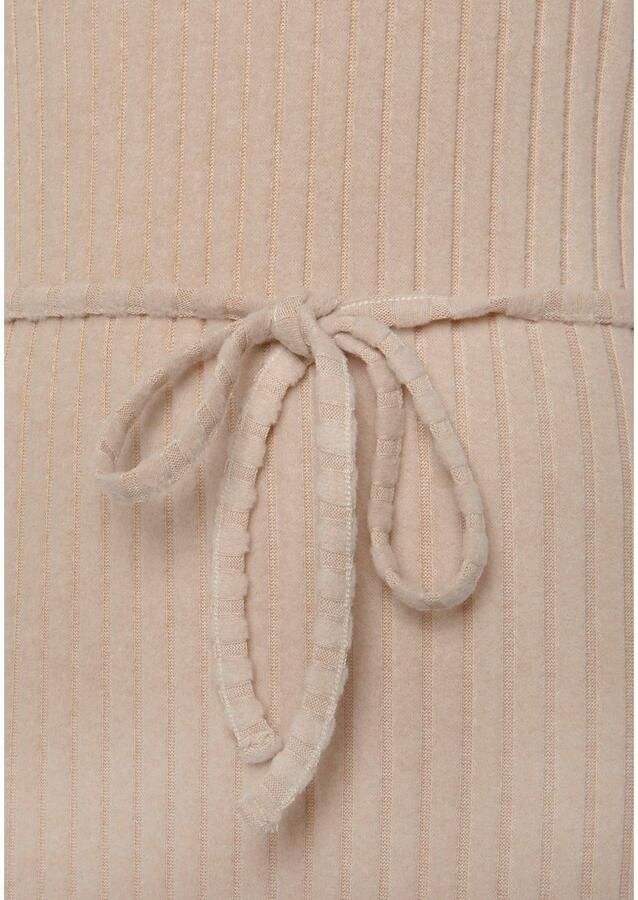 Lascana Gebreide jurk Ribgebreide jurk loungejurk Lounge- rib jurk met wijde mouwen en tailleband loungewear (1-delig) - Foto 3