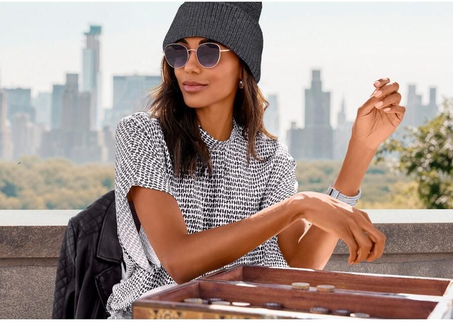 Lascana Gebreide muts Beanie met omslag wintermuts herfstmuts muts fijn breiwerk