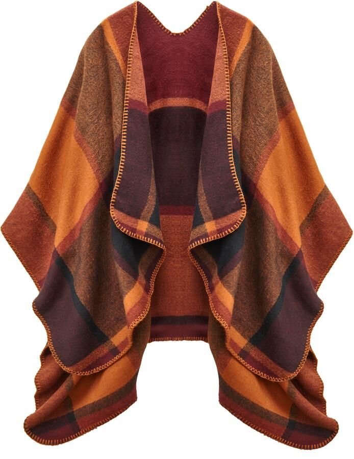 Lascana Gebreide poncho in knuffelige kwaliteit ruitendeken cape sjaal - Foto 4
