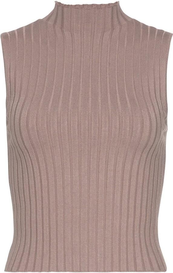 Lascana Gebreide top van zacht ribgebreid met opstaande kraag modieus - Foto 4