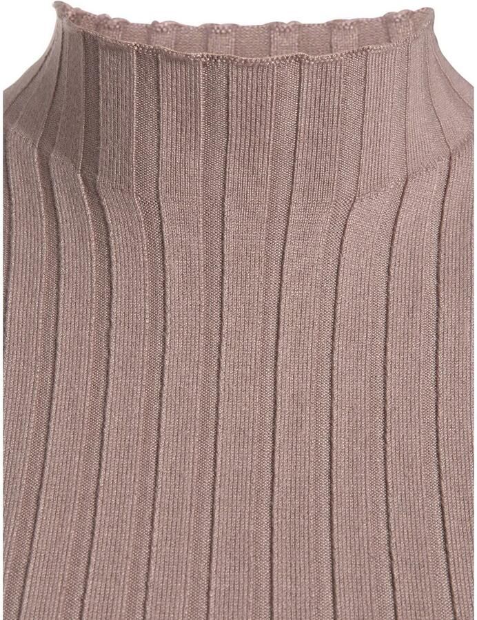 Lascana Gebreide top van zacht ribgebreid met opstaande kraag modieus