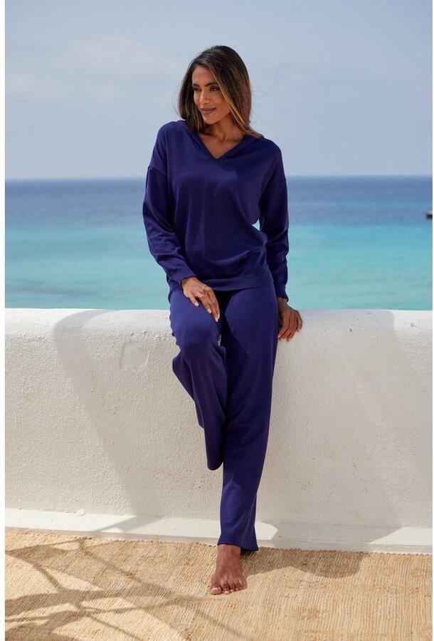 Lascana Gebreide trui Hoodie Capuchonsweatshirt van zachte viscosemix loungewear - Foto 6