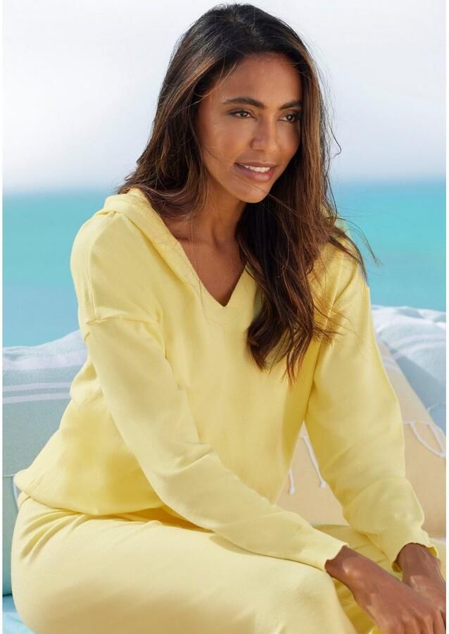 Lascana Gebreide trui Hoodie Capuchonsweatshirt van zachte viscosemix loungewear - Foto 5