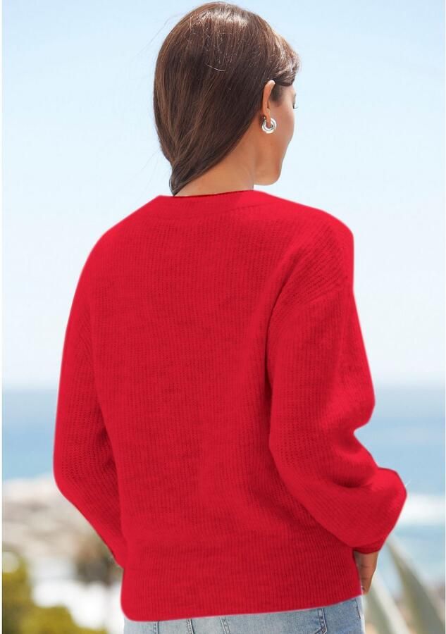 Lascana Gebreide trui in melange-look losse damespullover basic - Foto 3