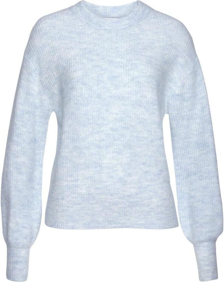 Lascana Gebreide trui in melange-look losse damespullover basic