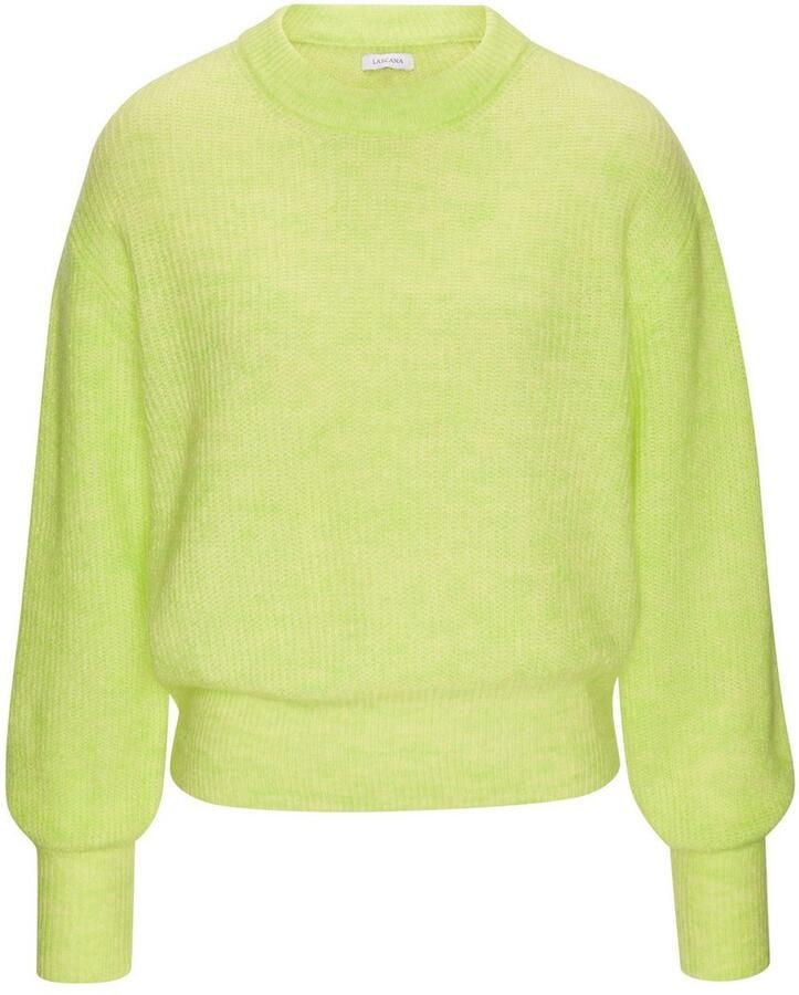 Lascana Gebreide trui in melange-look losse damespullover basic