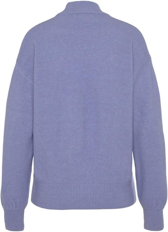 Lascana Gebreide trui -Lounge Pullover met staande kraag en ribboorden loungewear