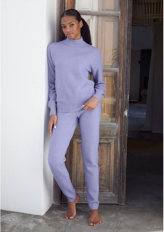 Lascana Gebreide trui -Lounge Pullover met staande kraag en ribboorden loungewear - Foto 5
